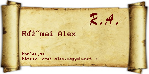 Rémai Alex névjegykártya